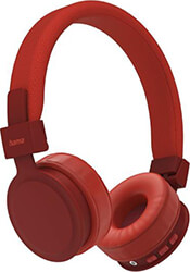 hama 184087 freedom lit headphones onear foldable with microphone red photo