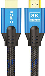 savio cl 169 hdmi cable m v21 5m 8k copper blue black gold connectors photo