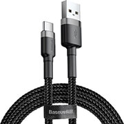 baseus cable cafule usb type c 2a 3m red grey black photo