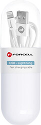 forcell cable usb a to lightning 8 pin 1a tube white 1m photo