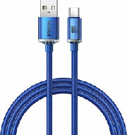 baseus crystal shine cable usb to type c 100w 5a 12m blue photo