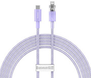 baseus fast charging cable usb c to lightning explorer series 2m 20w purple photo