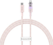 baseus fast charging cable usb c to lightning explorer series 1m 20w pink photo
