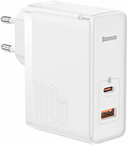 baseus wall charger gan5 pro type c usb 100w 1m cable white photo