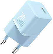 baseus mini wall charger gan5 20w blue photo