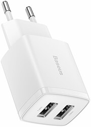 baseus universal wall charger mini dual u 2x usb 21a 105w white photo