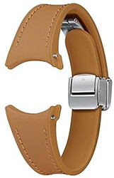 samsung d buckle hybrid eco leather strap galaxy watch6 watch6 classic series 20mm s m slim camel photo
