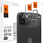 spigen glass tr ez fit optik pro 2 pack crystal clear for iphone 15 pro 15 pro max photo