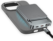 4smarts wireless powerbank onestyle 5000mah magsafe case apple iphone 15 grey photo