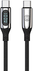 forever lcd cable usb type c to type c 1m 100w black photo