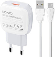 ldnio wall charger a1306q 18w microusb cable photo