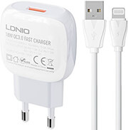 ldnio wall charger a1307q 18w lightning cable photo