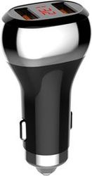 ldnio c2 2usb car charger lcd 36w with usb c cable