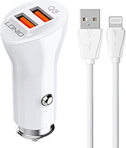 ldnio c511q 2usb car charger lightning cable photo