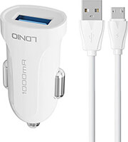 ldnio car charger dl c17 1x usb 12w micro usb cable white photo