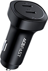 acefast car charger b2 72w 3a 2x type c black photo
