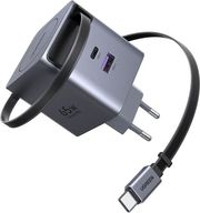 ugreen wall charger x615 65w 3a 1 x usb a 1 x type c with type c cable grey photo