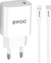 bwoo charger cda159 20w with usb c to lightning cable photo