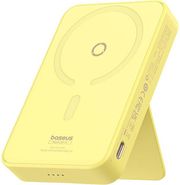 baseus powerbank 5000mah magpro magnetic bracket wireless charging 20w lemon yellow photo