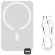 baseus magnetic mini wireless powerbank magsafe 6000mah 20w white photo