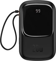 baseus powerbank qpow 20000mah 20w lightning cable type c usb ports black photo