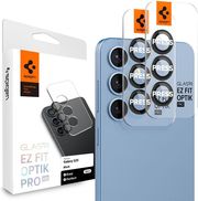 spigen glass tr ez fit optik pro hd 2 pack black for samsung galaxy s25 photo