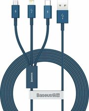 baseus superior series usb a to lightning microusb usb c cable 20w 2a 15m blue camltys 03 photo