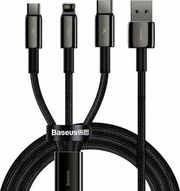 baseus tungsten gold usb a to lightning microusb usb c cable 20w 2a 15m black camltwj 01 photo