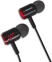 esperanza metal earphones with microphone eh207 black red photo