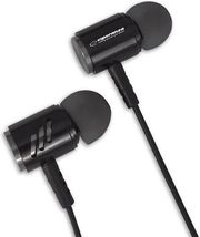 esperanza metal earphones with microphone eh207 black silver photo