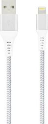 lamtech lightning to usb high quality unbreakable cable silver 2m lam450282 photo