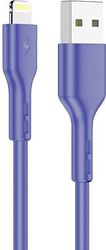 lamtech charging datacable lightning 1m blue lam445141 photo