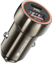 lamtech metal car charger qc30 pd20w metal gray lam112662 photo