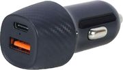 lamtech dual port car fast charger type c pd 25w usb 18w black lam023855 photo