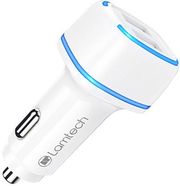 lamtech 2xusb 24a car charger for mobile phones white lam081734 photo