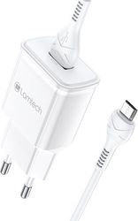 lamtech quick charger usb30 18w with micro usb cable 1m white lam021974 photo