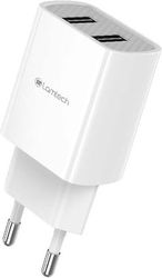 lamtech travel wall charger 21a with 2xusb white lam020694 photo