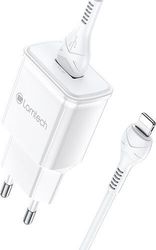 lamtech wall charger qc30 18w with lightning cable 1m white lam020182 photo