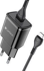 lamtech wall charger qc30 18w with lightning cable 1m black lam020151 photo