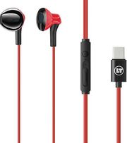 lamtech type c smartphone earphones with mic red lam021141 photo