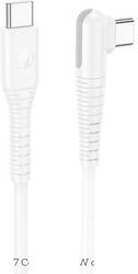lamtech type c to type c 60w angled data charge cable 1m white lam114307 photo