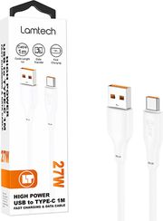 lamtech high power cable usb to type c 1m 27w white lam114512 photo