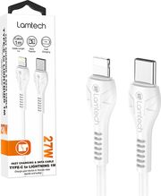 lamtech fast charging and data cable type c to lightning 1m 27w white lam114505 photo