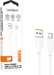 lamtech high power cable usb to type c 1m 100w white lam114529 photo
