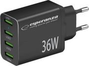 esperanza ezc107k quick power charger 36w 4x usb a qc 30 18w photo