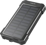 logilink mobile power bank lipo 10000mah usb c in out solar w flashlight black orange photo