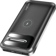 logilink mobile power bank lipo 8000mah wireless charging black photo