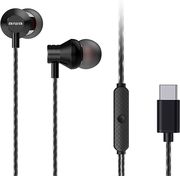 aiwa stereo type c in ear with remote and mic black estm 50usb c bk photo