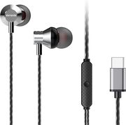 aiwa stereo type c in ear with remote and mic silver estm 50usb c sl photo