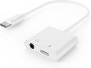 cablexpert usb type c plug to stereo 35mm audio adapter with extra socket white a cm 35fp 01 photo